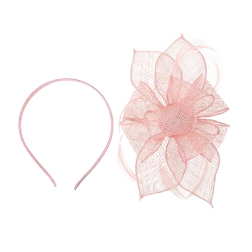 Beaupretty Federkopfschmuck Halloween-kopfschmuck Tea-party-blumen-fascinator Fascinators Hüte Für Frauen Teeparty Hochzeit Stirnband Schwarze Fascinator-hüte Für Frauen Leinengarn Rosa von Beaupretty