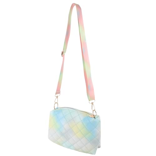 Beaupretty Feminine Crossbody Bag PU Umhängetasche für Frauen Kleine Schultertasche mit Kette für Alltag und Freizeit Blau Farbverlauf von Beaupretty