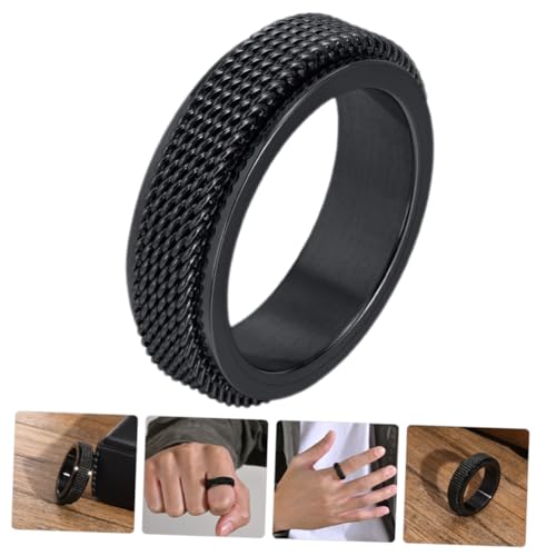 Beaupretty Fidget Ring aus für Herren Drehbarer Stressring Schlichtes Design Robust und Modisch für Party Club zu Weihnachten und Geburtstag von Beaupretty