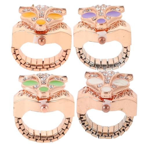 Beaupretty Diamantverzierte Ringuhr Damen Dekorative Fingeruhr Zinklegierung Kleine Größe Modischer Schmuck Leicht Tragbar für Besondere Anlässe von Beaupretty