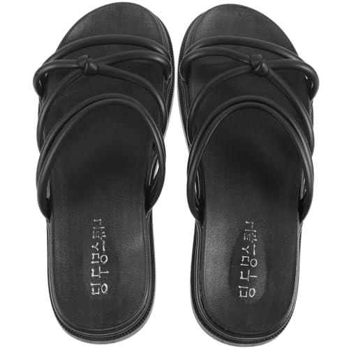 Beaupretty Flache Sandalen Damen Sommer PU Rubber Sandaletten Rutschfest Atmungsaktiv Strand Schuhe Schwarz Komfortable Sommerschuhe Beaupretty Flache Sandalen Damen Sommer PU Rubber Sandaletten Rutschfest Atmungsaktiv Strand Schuhe Schwarz Komfortable Sommerschuhe von Beaupretty