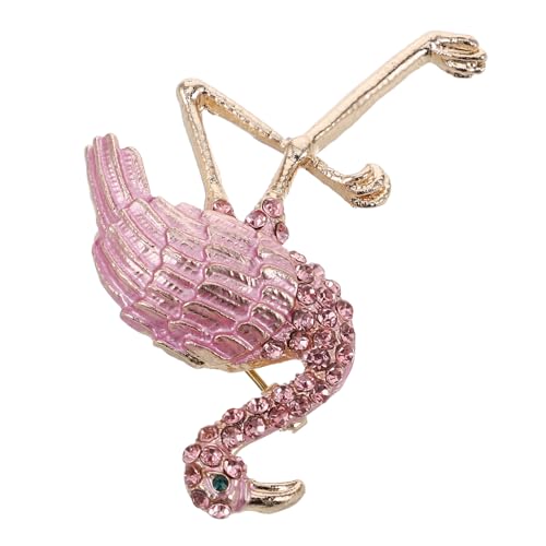 Beaupretty Flamingo Brosche Legierung Schicke Tier Anstecknadel mit Funkelnden Strasssteinen Modisches Accessoire für Damen Geeignet für Pullover Jacken Taschen und Partys von Beaupretty