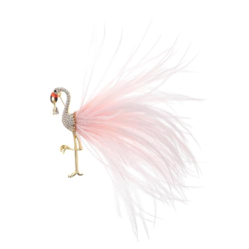 Beaupretty Flamingo Brosche mit Künstlicher Anstecknadel für Damen Modisches Accessoire für Kleidung Hüte Taschen und Schals Zartes Design Strassverzierung von Beaupretty