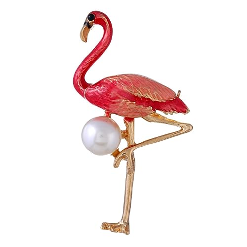 Beaupretty Flamingo Brosche mit Perlen Kreative Modebrosche Legierung für Frauen Stilvolle und Langlebige Brosche mit Einzigartigem Flamingo Design von Beaupretty