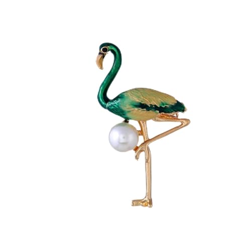 Beaupretty Flamingo Emaille Brosche für Damen Stilvolle Anstecknadel mit Perlenverzierung für Mode und Besondere Anlässe Hochwertige Legierung Langanhaltender als von Beaupretty