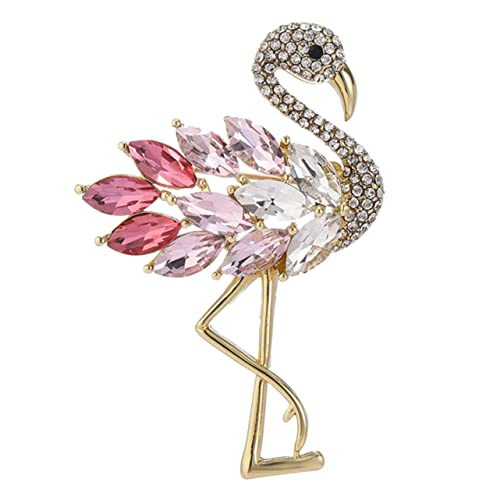 Beaupretty Flamingo Brosche Damen Strass Schmuck Anstecknadel Mode Dekor Für Kleidung Taschen Hüte Hochzeitsgeschenk Für Frauen Funktionsaccessoire Für Partys Und Events von Beaupretty