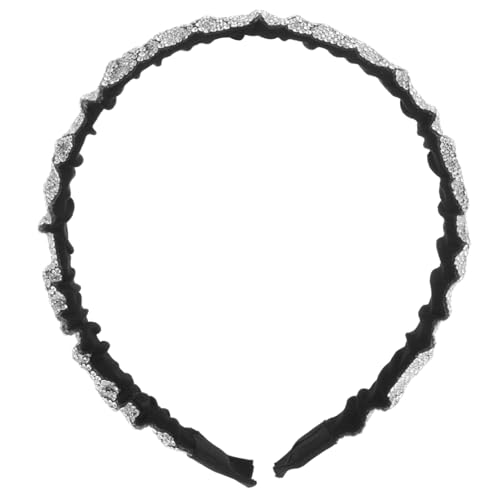 Beaupretty Flanell Haarband mit Wassersteinbesatz Damen Stirnband Silberfarben Weiches Faltbares Zubehör für Make Up Sport und Festliche Anlässe Schonend für Haare Modisches Haarschmuck von Beaupretty