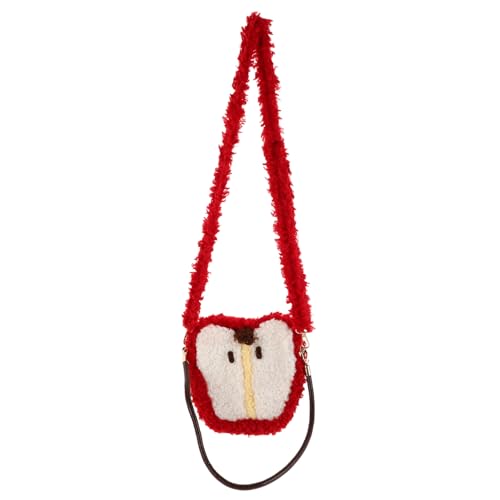 Beaupretty Flauschige Plüsch Schultertasche in Apfelform für Mädchen Weiche Crossbody Tote Bag mit Samtinnenfutter Langlebige und Verschleißfeste Handtasche für Winter Kawaii Design von Beaupretty