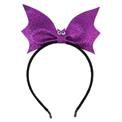 Beaupretty Fledermaus Stirnband Haarbügel Mit Glitzer Flügel - Schwarze Ohren für Halloween Cosplay Mädchen Erwachsene (Lila) von Beaupretty