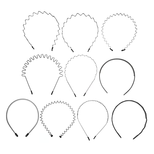 Beaupretty 10st Herren Stirnband Gewelltes Kamm-stirnband Übung Haarbänder Flexibles Kammhaarband Gewellter Haarreifen Des Frühlings Federwellen-haarband Herrenkamm Eisen Bilden Schal Mann von Beaupretty