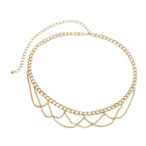 Beaupretty Förmige Metall Taillenkette Damen Körperkette Modisch Langlebig Passend für Jeans und Kleider Goldfarbe Stilvolle Bauchkette von Beaupretty
