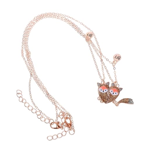 Beaupretty Freundschaftskette mit Magnetischem Verschluss Fuchs Herz Puzzle Anhänger aus Legiertem Material Hautfreundlich Leicht Sicher für Mädchen und Kleinkinder für Freunde von Beaupretty