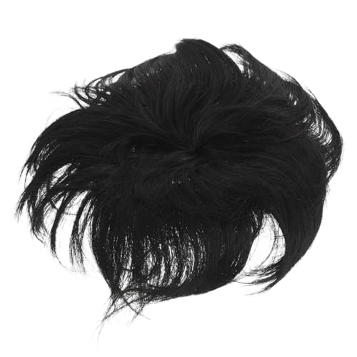 Beaupretty Füllen Sie die Oberseite Kopfes Haarstücke für Männer, die Haare verdünnen Haarverlängerung kurze Perücken männliche Toper -Haarerweiterung Hochtemperaturdraht Schwarz von Beaupretty