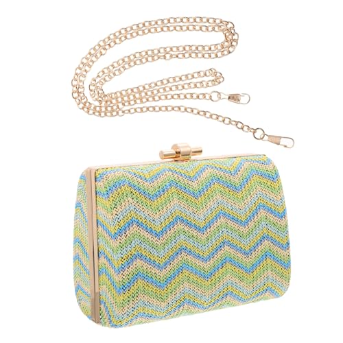 Beaupretty Stroh Clutch Handtasche Gewebte Umhängetasche Aus Stroh Freizeittasche Für Damen Aufbewahrungstasche Für Kleinigkeiten Und Telefon von Beaupretty