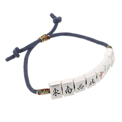 Beaupretty Geflochtenes Armband Antikem Silber Langlebiges Mahjong Stil Handgewebtes Farbbeständiges Seilarmband Modisches Unisex Schmuckstück für Alltag und Party von Beaupretty