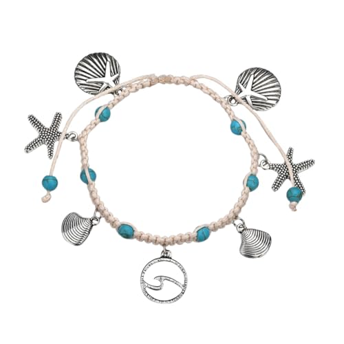 Beaupretty Geflochtenes Fußkettchen mit Strand Schmuck für Damen und Mädchen Langlebige Sommer Fußkette Vielseitig Kombinierbar mit Kleidern und Shirts für Strandparty und Urlaub von Beaupretty