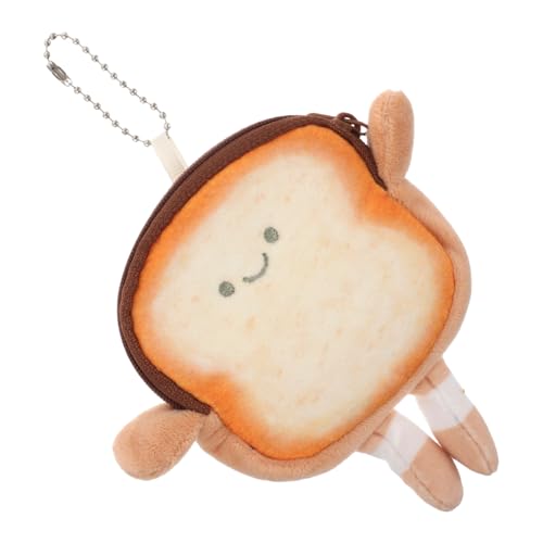 Beaupretty Geldbörse in Toastform Niedliche Sache Toastbrot-Plüschtier Plüschtaschenanhänger Nettes einzigartige Geldbörsen für Frauen neuartige Geldbörse lustige Geldbörsen Flanell von Beaupretty