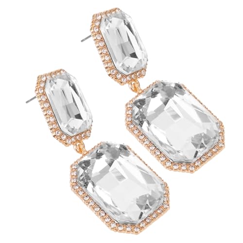 Beaupretty Geometrische Glitzer Ohrringe Damen Alloy Glasstein Baumelnde Tropfenohrringe Funkelnde Modeschmuck Hochzeit Party Schmuck für Frauen von Beaupretty