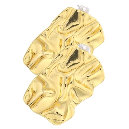 Beaupretty Geometrische Quadratische Creolen mit Wellenförmiger Textur Unregelmäßige Statement Ohrringe aus Zinklegierung für Damen Modische Minimalistische Hängende Ohrringe Geeignet für von Beaupretty