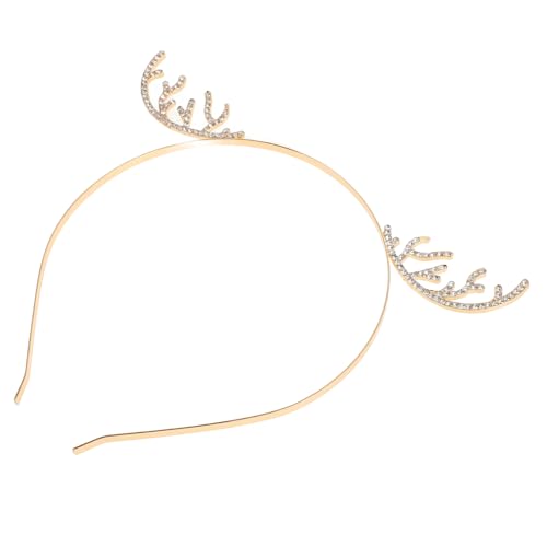 Beaupretty Geweih Haarreif mit Strass Langlebiger Kopfschmuck Sicherer Sitz für Haartypen Festlicher Stirnband mit Schneeflocken für Weihnachts und Halloween Partys von Beaupretty