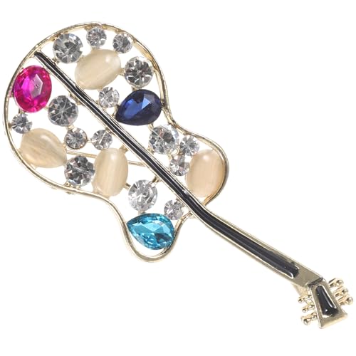 Beaupretty Gitarre Brosche Pin mit Kristallverzierung Modisches Schmuckaccessoire für Kleidung als für Frauen zu Besonderen Anlässen Wie Valentinstag oder Weihnachten von Beaupretty
