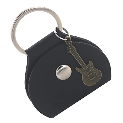 Beaupretty Gitarrenplektrumtasche aus PU Leder Tragbarer Gitarrenplektrumhalter mit Schlüsselring Aufbewahrungstasche für Plektren Organizer für Gitarre und Bass von Beaupretty