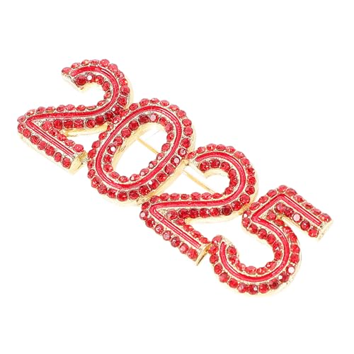 Beaupretty Glitzernde Brosche mit Strasssteinen für Stilvolle Kleidung Rucksäcke Hüte Zeitlose Glückssymbolik für Jahr von Beaupretty