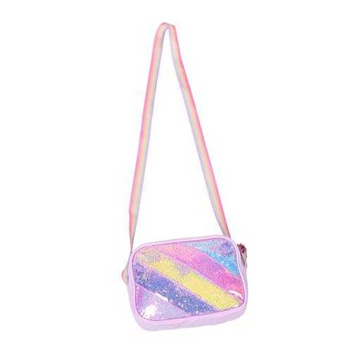 Beaupretty Glitzernde Kinderhandtasche mit Regenbogen Sternmotiv Leichte Umhängetasche für Mädchen Funkelnde Schultertasche mit Herzdetail Strapazierfähige Crossbody-Bag für Kleinkinder und von Beaupretty
