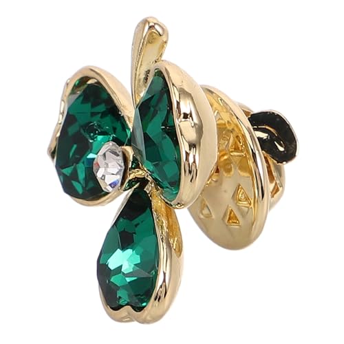 Beaupretty Glitzernde Kleeblatt Brosche Sicherheitsnadel Modisch für Strickjacke und Kleidung Patricks Day Glücksbringer Vintage Schmucknadel Pfauen Grün von Beaupretty