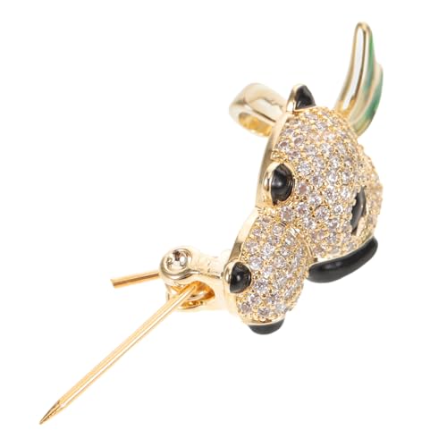 Beaupretty Glitzernde Panda-brosche mit Bambusblatt-design Strassbesetzter Tier-anstecker Leichter Cartoon-lapel-badge für Pullover Kleid Hut Vielseitiger Schmuck für Damen und Herren von Beaupretty