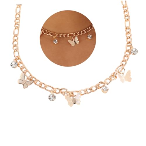 Beaupretty Goldene Clavicle Chain Halskette mit Anhänger Kreative Wasserstein Kollier Kette für Damen Modisches Schmuckstück für Freundinnen und Familie Langlebig und Elegant von Beaupretty