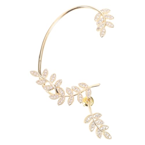Beaupretty Goldener für Damen mit Abnehmbarem Zirkonia besatz Leichter Ohrwickel Baum inspiriertes Design Eleganter Ohrkletterer Vielseitiger Schmuck für Alltag und Festlichkeiten von Beaupretty