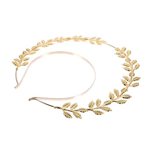 Beaupretty Goldfarbener Doppellagiger Retro Haarreif mit Blättern Handgefertigter Haarschmuck für Braut Brautjungfern und Festliche Anlässe Stilvolles Stirnband für Vintage Hochzeiten und von Beaupretty