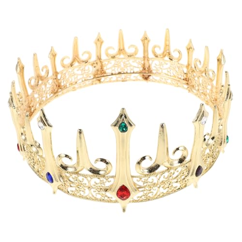 Beaupretty Gotische Legierungskrone mit Funkelnden Strasssteinen Retro Kostüm Kopfschmuck für Maskeraden und Themenfeiern von Beaupretty
