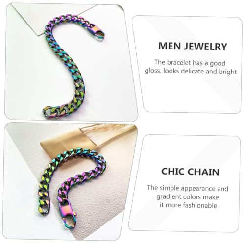 Beaupretty Gradient Hip Hop Armband Stylische Metall Gelenkkette mit Glänzendem Finish Robustes Herren Schmuckstück für Trendbewusste Handgelenke von Beaupretty