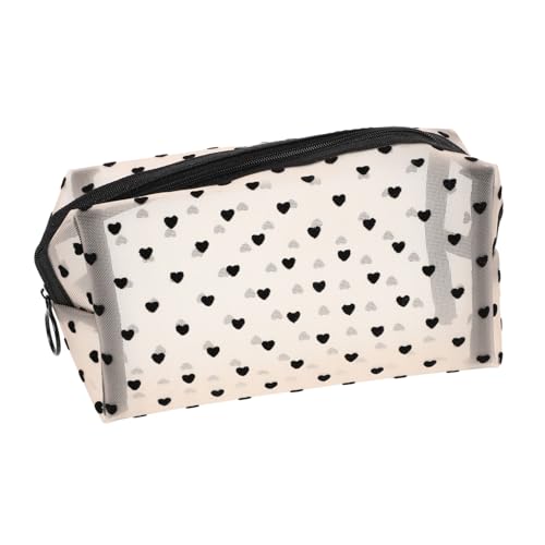 Beaupretty Große Herz Kosmetiktasche mit Robustem Meshmaterial Geräumiger Tragbarer Reise Toilettenbeutel für Damen Praktischer Makeup Organizer zur Ordentlichen Aufbewahrung von Kosmetik von Beaupretty