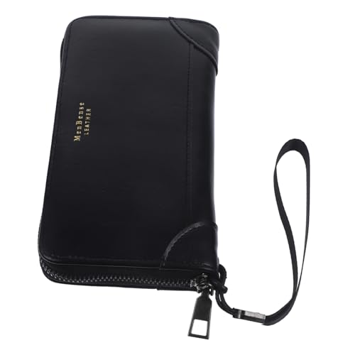 Beaupretty Lange Brieftasche Für Männer Pu Material Multifunktionale Geldbörse Mit Reißverschluss Kartenhalter Für Handy Und Zubehör Große Kapazität Schwarz von Beaupretty
