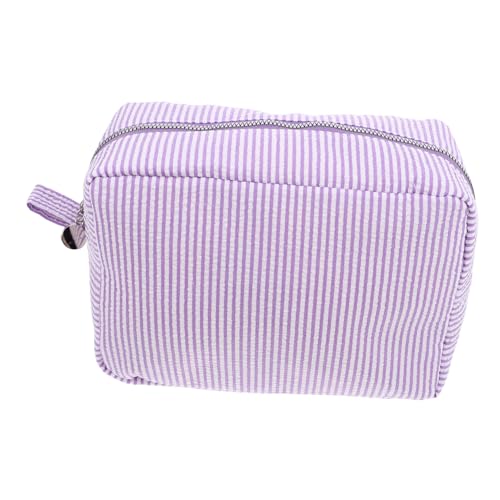 Beaupretty Große Kapazität Kosmetiktasche Gestreift Langlebig Baumwolle Leinen Polyester Multifunktional Reise Kulturbeutel Damen Tragbar Make up Organizer Toilettenartikel von Beaupretty