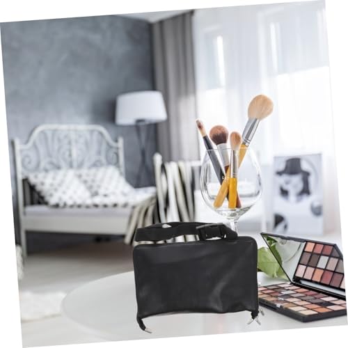 Beaupretty Große Kosmetiktasche PU Leder mit Reißverschluss Verstellbarer Gurt Multifunktionaler Make Up Pinsel Organizer Tragbar Großer Stauraum Vielseitige Makeup Brush Bag für Reisen und von Beaupretty
