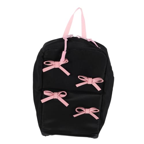 Beaupretty Gefütterte Make-up-Tasche Mit Schleife Kosmetiktasche Für Damen Großes Fassungsvermögen Tragbarer Make-up-Organizer Mit Fächern Und Reißverschluss Für Reisen Und Täglichen von Beaupretty