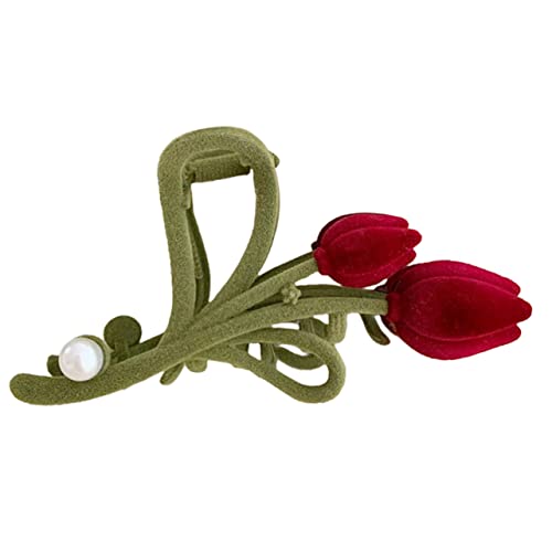 Beaupretty Großer Haarclip Tulpenform Haarklammer Damen Haarspange für Dickes Langes Haar Samtbeschichtet Langlebig Modisch für Geburtstag Hochzeit Weihnachten Praktische Haarklammer für von Beaupretty