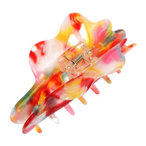 Beaupretty Großer Haarklammer Claw Clip für Frauen Dekorativer Starker Griff Geeignet für Dickes und Dünnes Haar Leichter Haarschmuck für Alltag Hochzeit Make up und Sport Tropisches Rot von Beaupretty