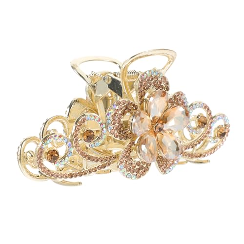 Beaupretty Großer Haarkralle Clip mit Funkelnden Strasssteinen Stabile Legierung Haarklammer für und Hochsteckfrisur Doppelseitiges Blumen Design Modischer Haarschmuck für Mädchen und Damen von Beaupretty