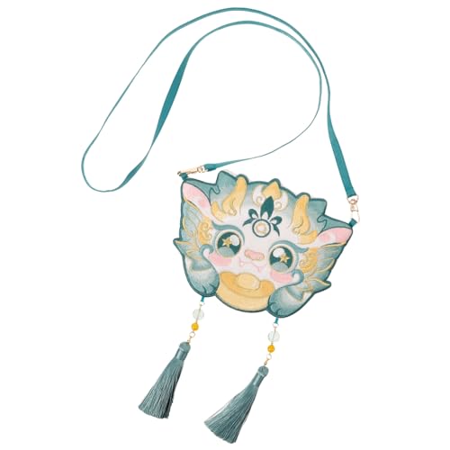 Beaupretty Grüne Bestickte Hanfu Crossbody Tasche mit Verstellbarem Riemen Chinesisches Drachenjahr Design Geräumige Umhängetasche für Damen und Teens Traditionelle Stickerei für Alltag und von Beaupretty