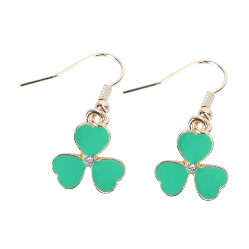 Beaupretty Grüne Kleeblatt Ohrringe Damen Ohrstecker aus Langlebiger Legierung Glatte Oberfläche mit Klarer Kontur Schicke Party und Patricks Day Schmuckstücke Elegantes Kleines Design von Beaupretty