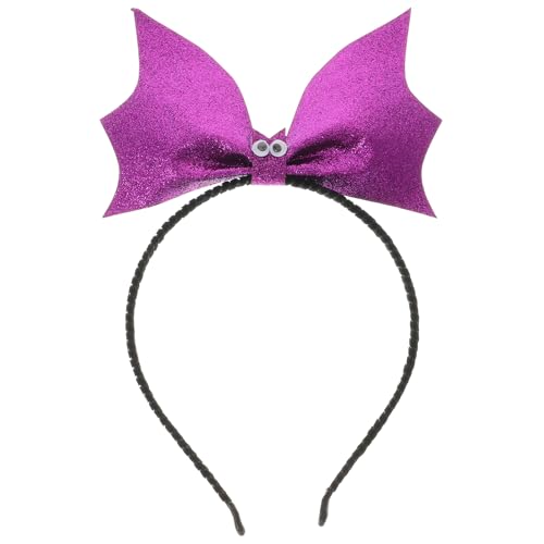 Beaupretty Kleider Fledermaus-Stirnband In Schleifenform Henkel Mit Pailletten Teufelsfledermaus Halloween-Cosplay-Kostüm Für Damen Lila Damenschmuck Haargummis von Beaupretty