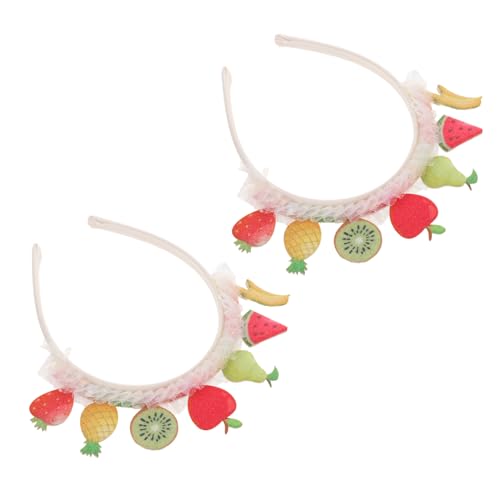 Beaupretty Haarband Für Mädchen Mit Tropischen Früchten Stirnband Für Strand Und Poolpartys Haarreifen Aus Netzmaterial Für Kleinkinder Sommer-accessoire Mit Erdbeer-motiv von Beaupretty