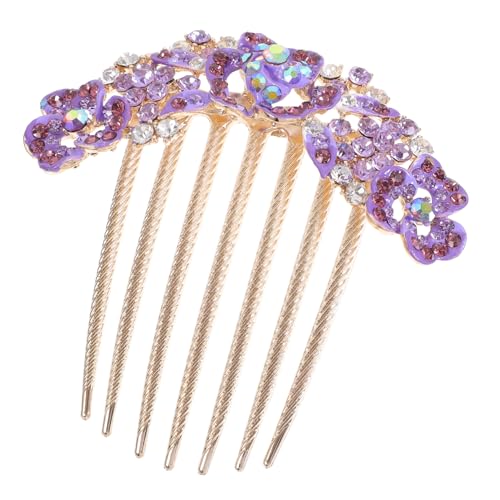 Beaupretty Haarnadeln Für Frauen Kamm-haarteil Strass-haarkamm Ästhetische Haaraccessoires Dekorativer Haarkamm Seitlicher Haarkamm Eine Armatur Violett Schmuck Fräulein Hochzeit Strasssteine von Beaupretty