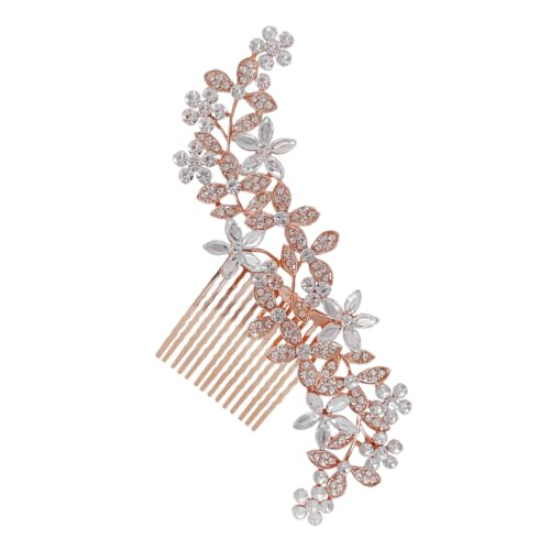 Beaupretty Haarkamm für Bräute Eleganter Haarschmuck mit Blumenverzierung Roségold Dekorativer Haarkamm für Besondere Anlässe Vielseitig Einsetzbar Brautschmuck von Beaupretty