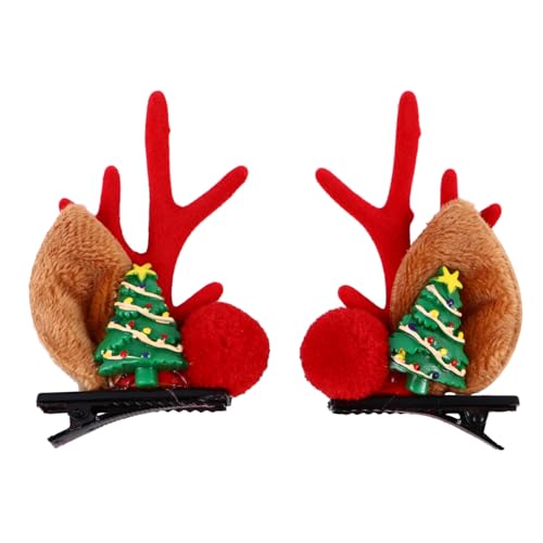 Beaupretty Haarklammern Weihnachts Hirschgeweih Haarschmuck Langlebige Haarspangen für Mädchen Festliche Kopfbedeckung für Weihnachtsfeiern Sicher und Bequem Passend zu Verschiedenen Frisuren von Beaupretty